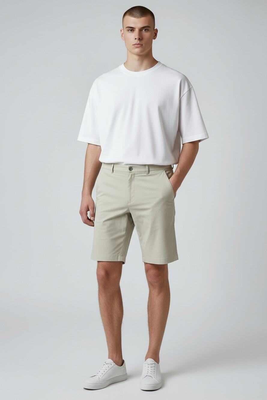 Peter Millar Shackleford Hybrid Shorts Mens 35 Beige Classic Fit Performance